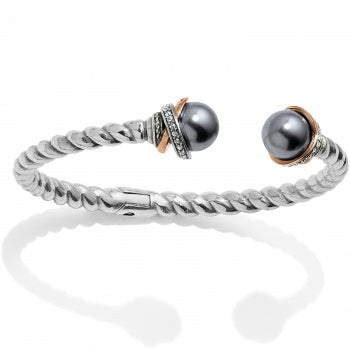 Neptune's Rings Gray Pearl Open Hinged Bangle – Be